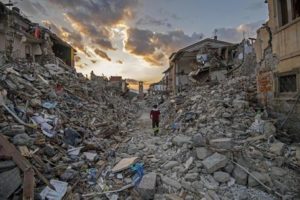 Rescue teams continue their operations in the rubble of the largely destroyed Lazio mountain village of Amatrice, Italy, 1 September 2016. A devastating 6.0 magnitude earthquake early morning 24 August left a total of 293 dead, according to official sources. ANSA/ ALESSANDRO DI MEO